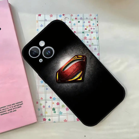 iphone14pro / z10 Coque iPhone Superman  – Design Noir Logo S Rouge
