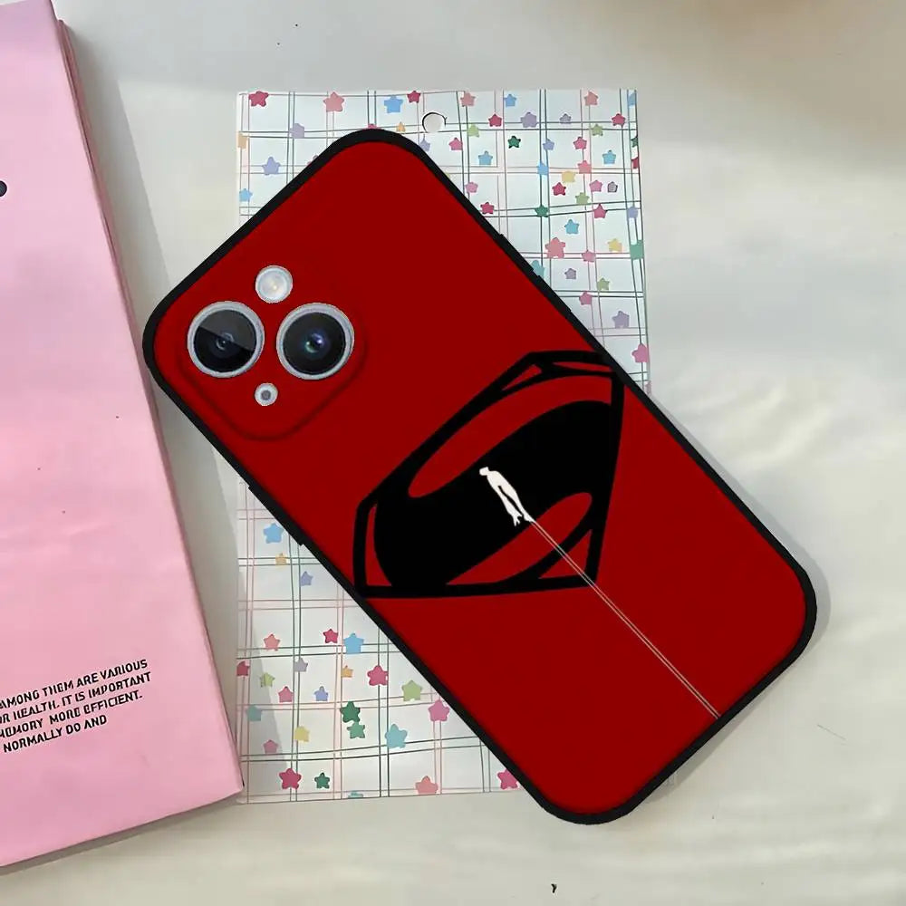 iphone16plus / Rouge/Noir Coque iPhone Superman – Rouge Silicone Antichoc DC Comics
