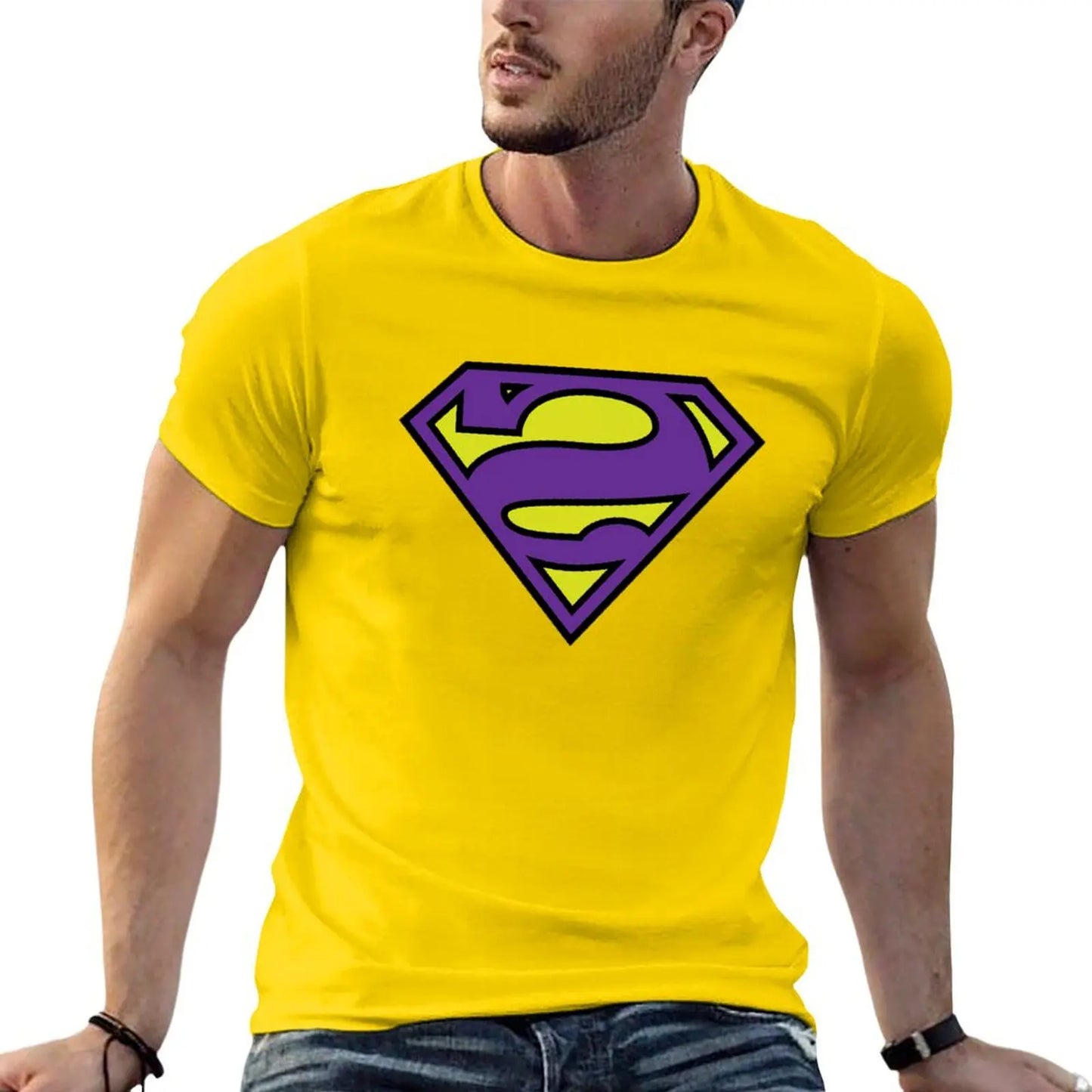 Jaune / S T-shirt Superman – Logo Bizarro Style DC Comics