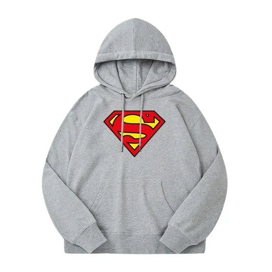 L Pull à capuche Superman – Gris Logo Classique