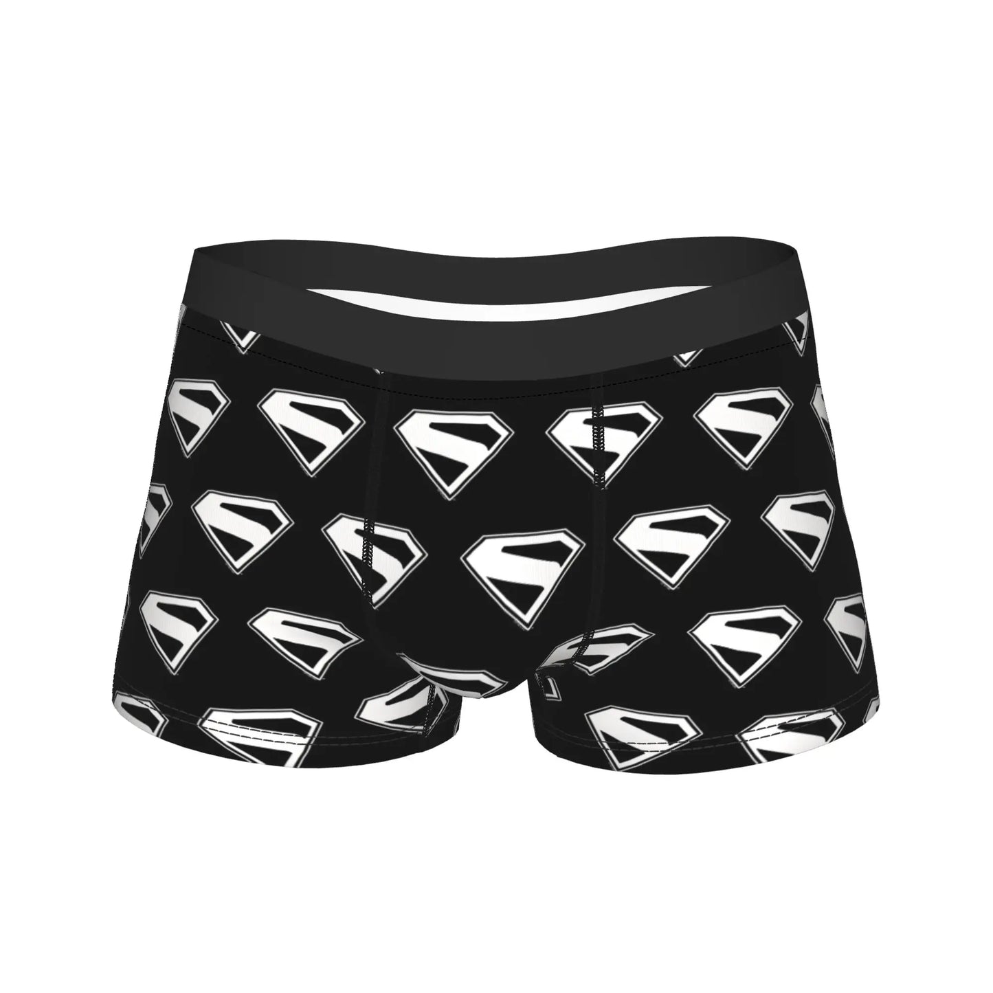 Logo All-Over Noir & Blanc / M Caleçon Superman 2025 – Logo All-Over Noir & Blanc