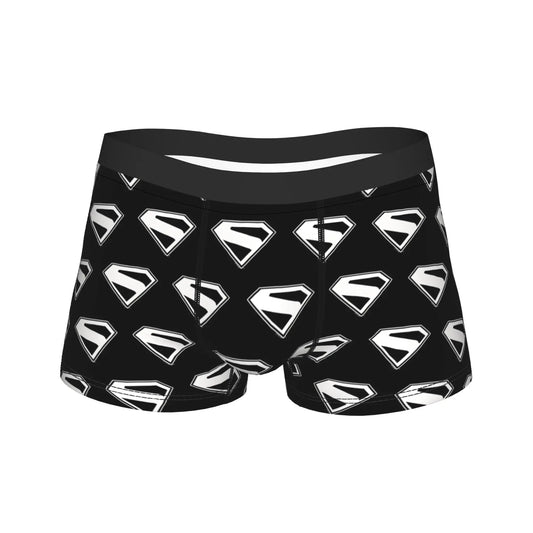 Logo All-Over Noir & Blanc / M Caleçon Superman 2025 – Logo All-Over Noir & Blanc