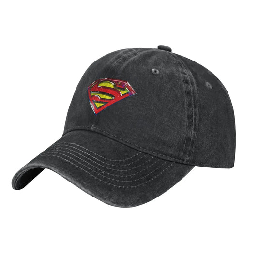 Logo coloré / Unique Casquette Superman Vintage Noire – Logo Coloré