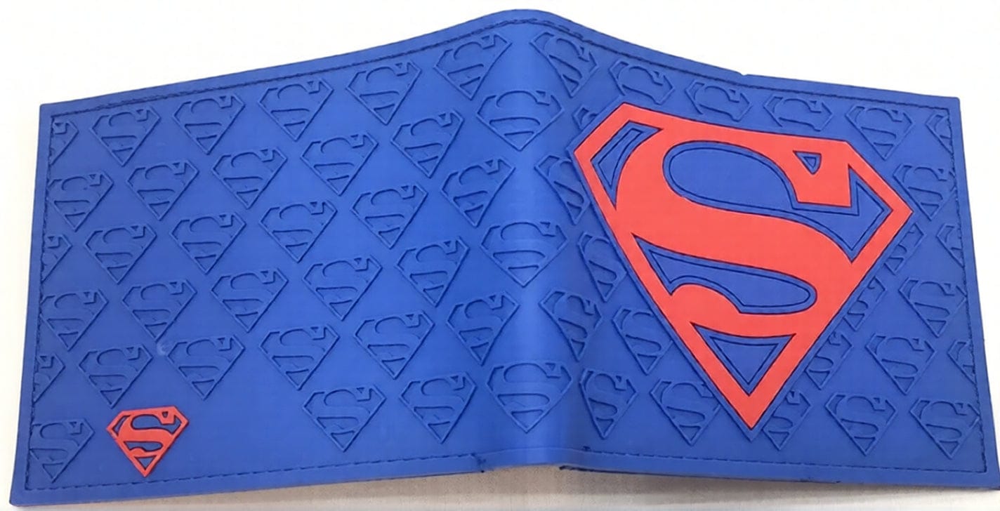 Logo Relief Bleu Portefeuille Superman – Logo Rouge Relief Bleu Iconique
