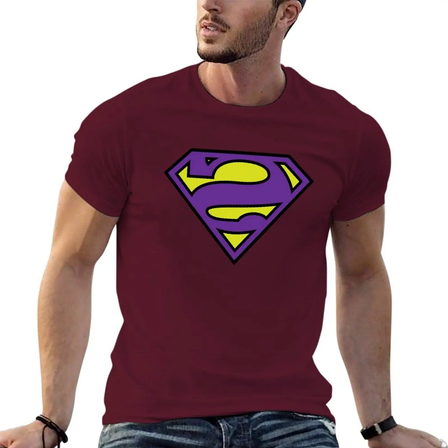 Marron / S T-shirt Superman – Logo Bizarro Style DC Comics