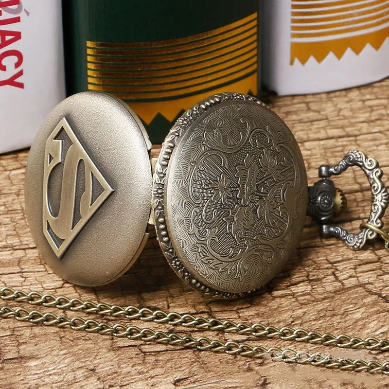 Montre de Poche Superman – Pendentif Chaîne Rétro