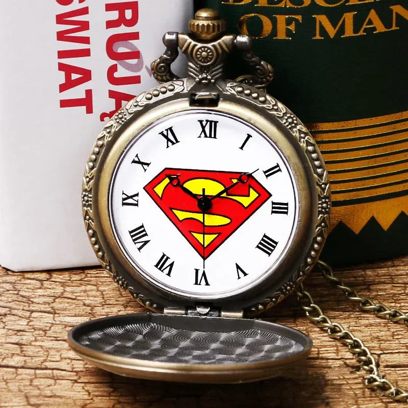 Montre de Poche Superman – Pendentif Chaîne Rétro