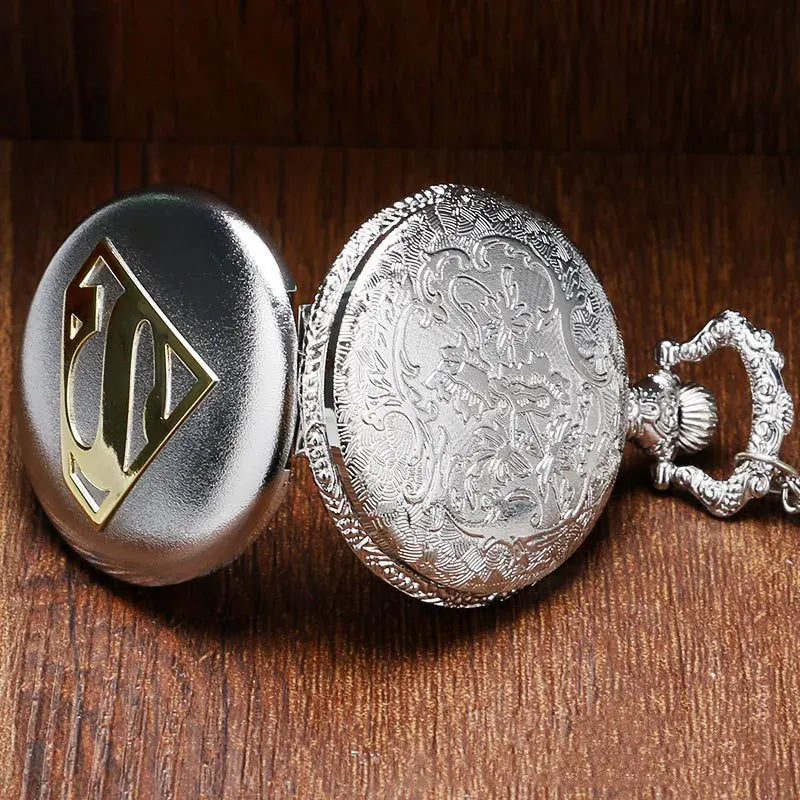 Montre de Poche Superman – Pendentif Chaîne Rétro