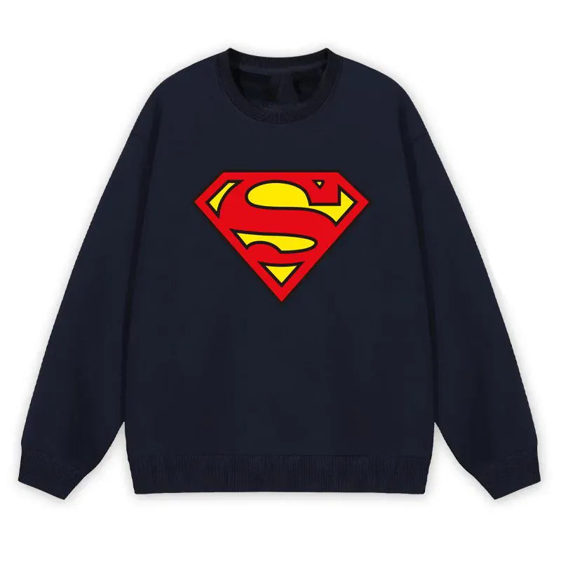 Noir / 100 Sweat Superman Classique – Pull Logo Emblèmatique