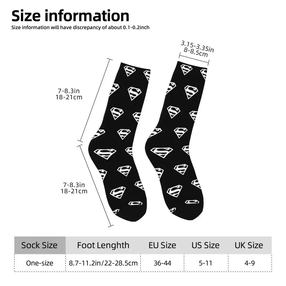 Noir/blanc Chaussettes Superman – Noire avec Logo Superman Blanc