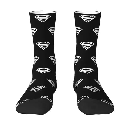 Noir/blanc Chaussettes Superman – Noire avec Logo Superman Blanc