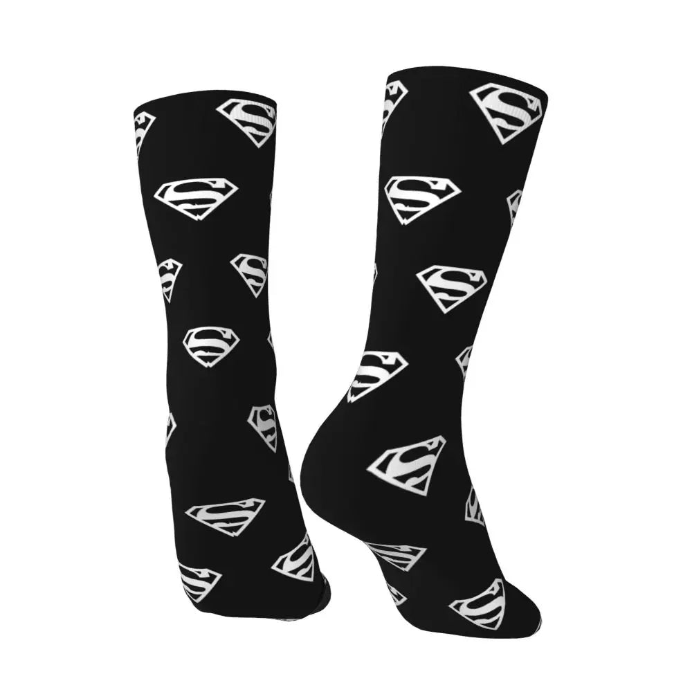 Noir/blanc Chaussettes Superman – Noire avec Logo Superman Blanc
