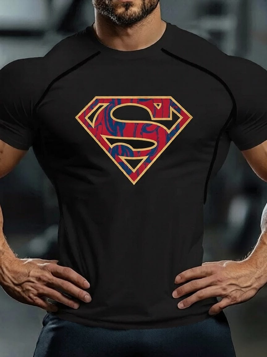 Noir Comics / 6XL T-shirt Compression Superman – Logo Classique/Comics