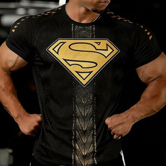 Noir Jaune / XXS T-shirt Compression Superman – Logo Iconique Premium