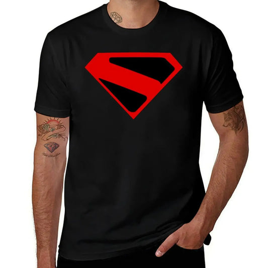 Noir / L T-Shirt Superman 2025 – Logo Rouge Moderne