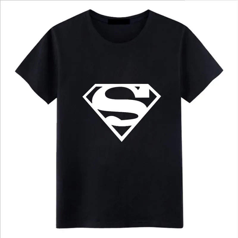 Noir Logo blanc / L T-Shirt Superman – Logo Minimaliste Classique