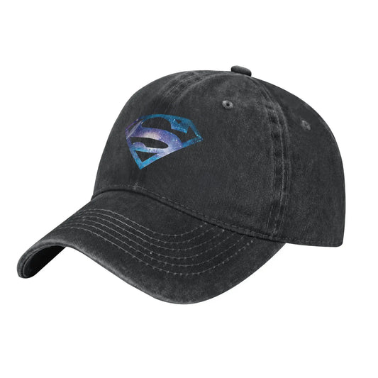Noir Logo bleu / Unique Casquette Superman Noire Vintage – Logo Bleu