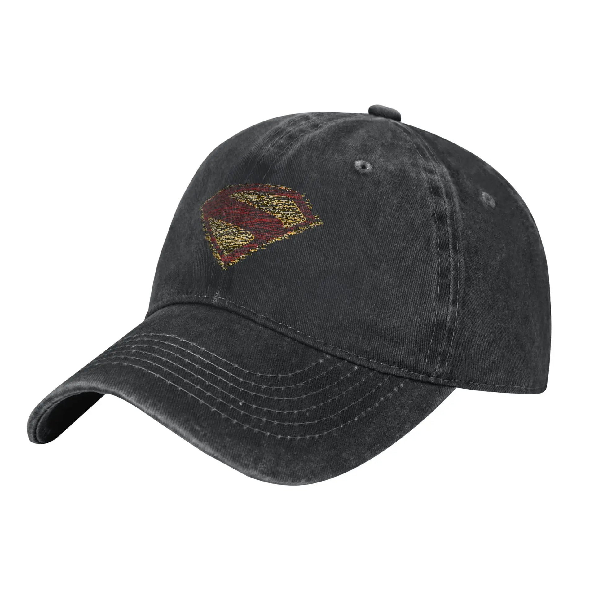 Noir Logo discret / Unique Casquette Superman Noire Vintage – Logo Iconique Discret
