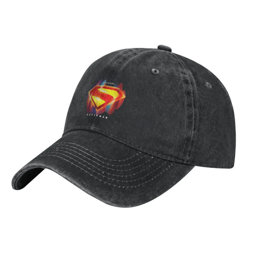 Noir Logo effet lumineux / Unique Casquette Superman Noire – Logo Iconique Effet Lumineux