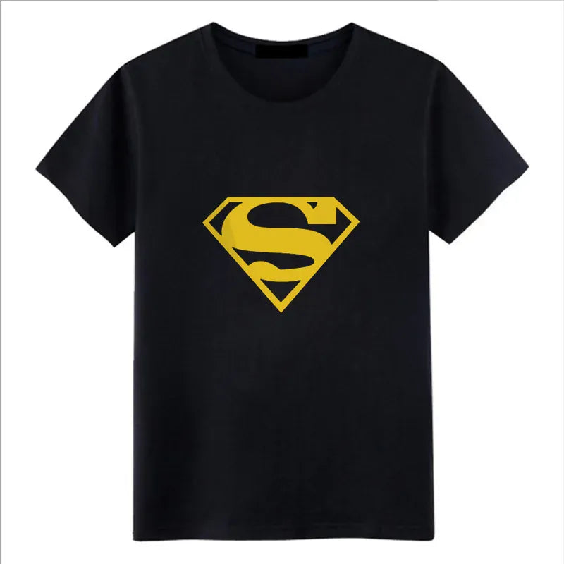 Noir Logo jaune / S T-Shirt Superman – Logo Minimaliste Classique