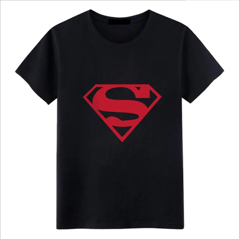 Noir Logo rouge / L T-Shirt Superman – Logo Minimaliste Classique