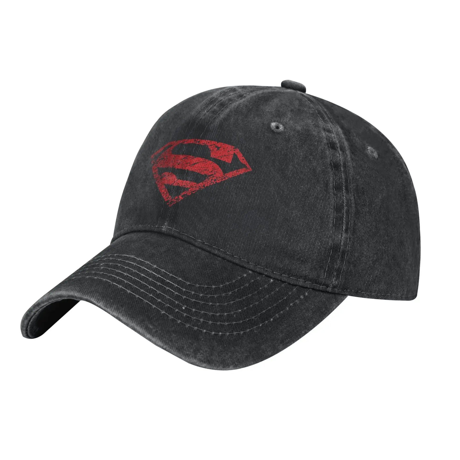 Noir Logo rouge / Unique Casquette Superman Noire Vintage – Logo Rouge Iconique