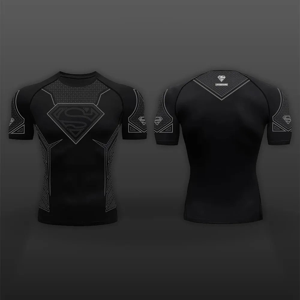 Noir / M T-shirt compression Superman - Héros Kryptonien