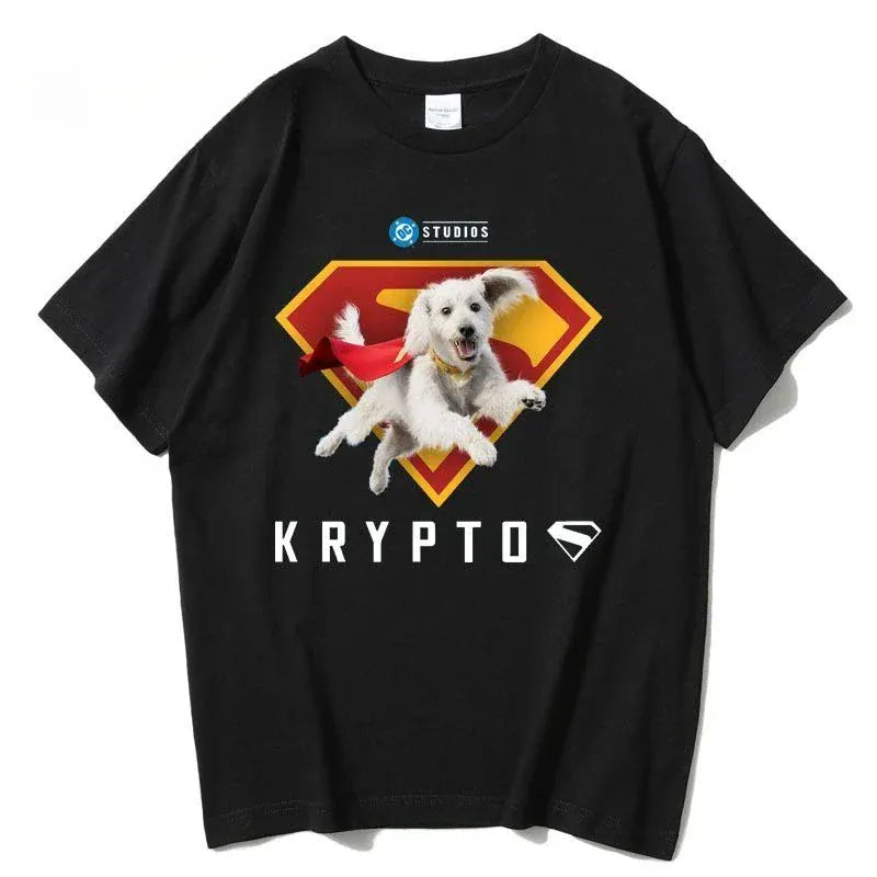 Noir / S T-Shirt Superman Krypto – Logo Chien Kryptonien