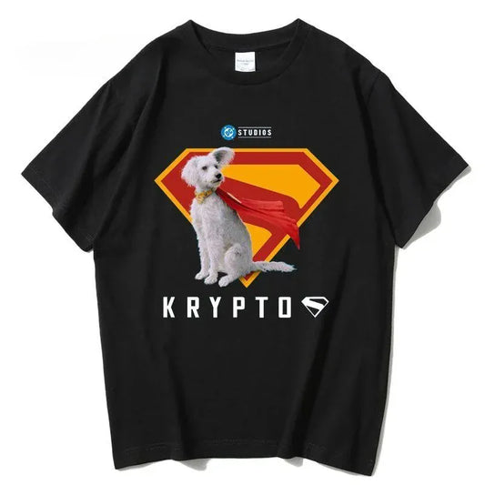 Noir / S T-Shirt superman Krypto – Super-Chien Pose Héroïque DC Comics