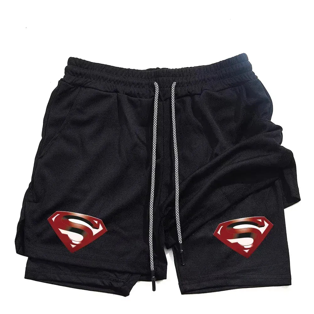 Noir / XXL Short Superman – Confort Sport & Style Iconique