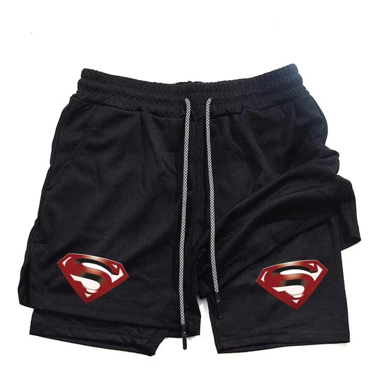 Noir / XXL Short Superman – Confort Sport & Style Iconique