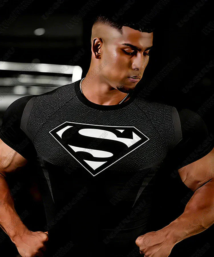 Noir / XXS T-Shirt Compression Superman – Force Kryptonienne