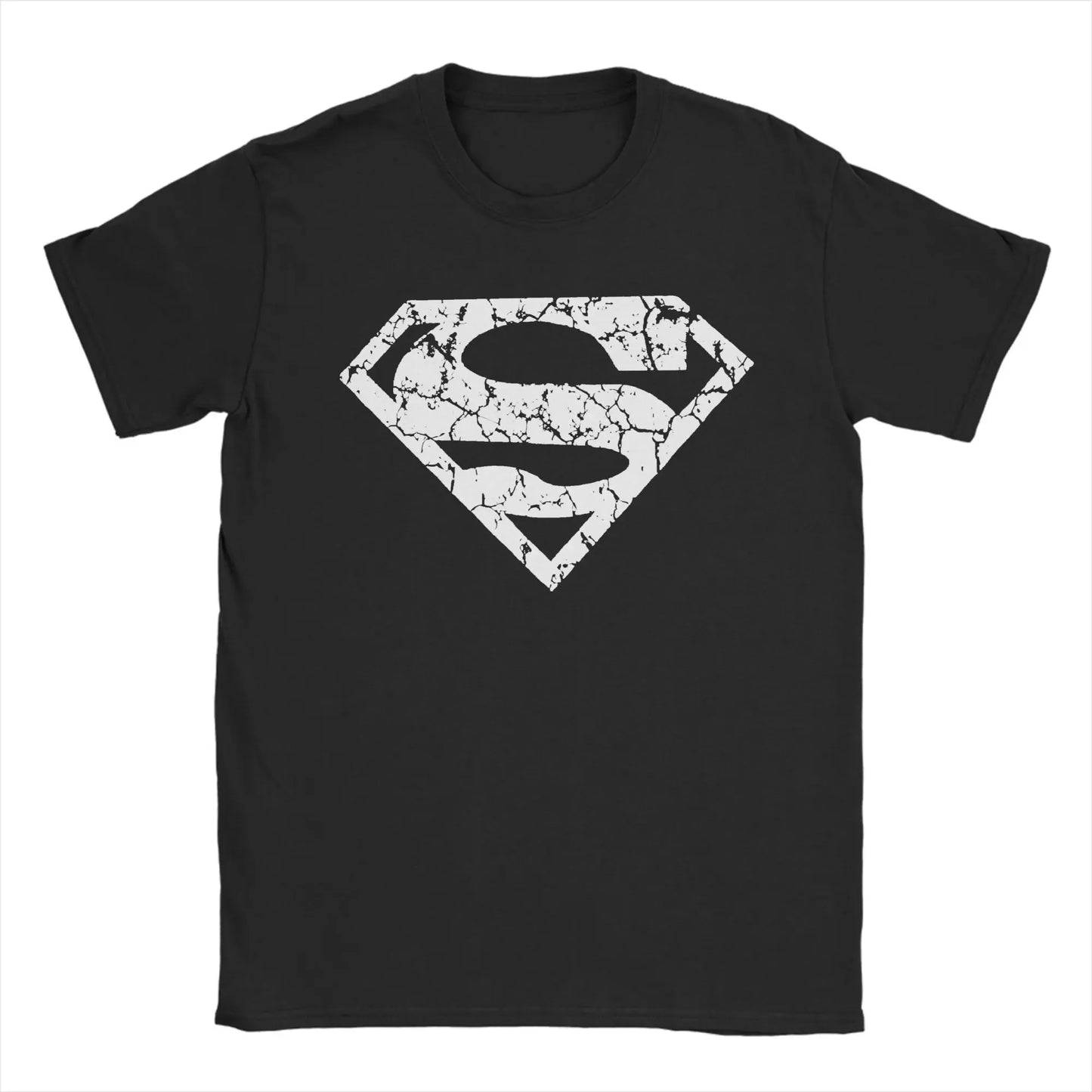 Noir / XXXL T-Shirt Superman – Logo Craquelé Style Vintage