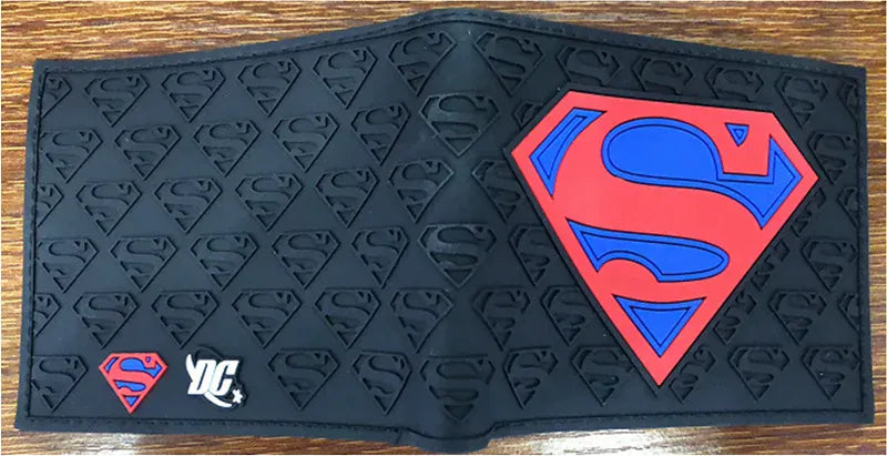 Relief Noir Portefeuille Superman – Logo Rouge et Bleu Relief Noir