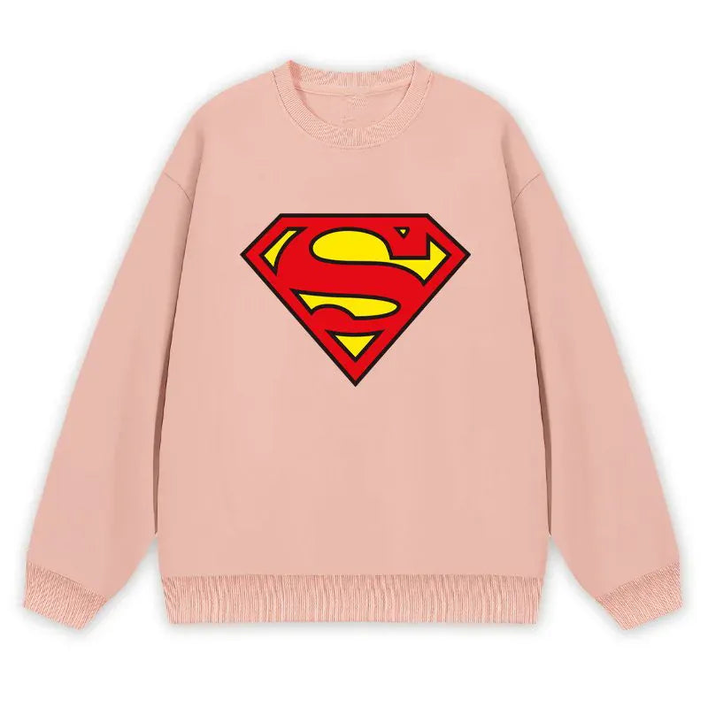 Rose / 100 Sweat Superman Classique – Pull Logo Emblèmatique