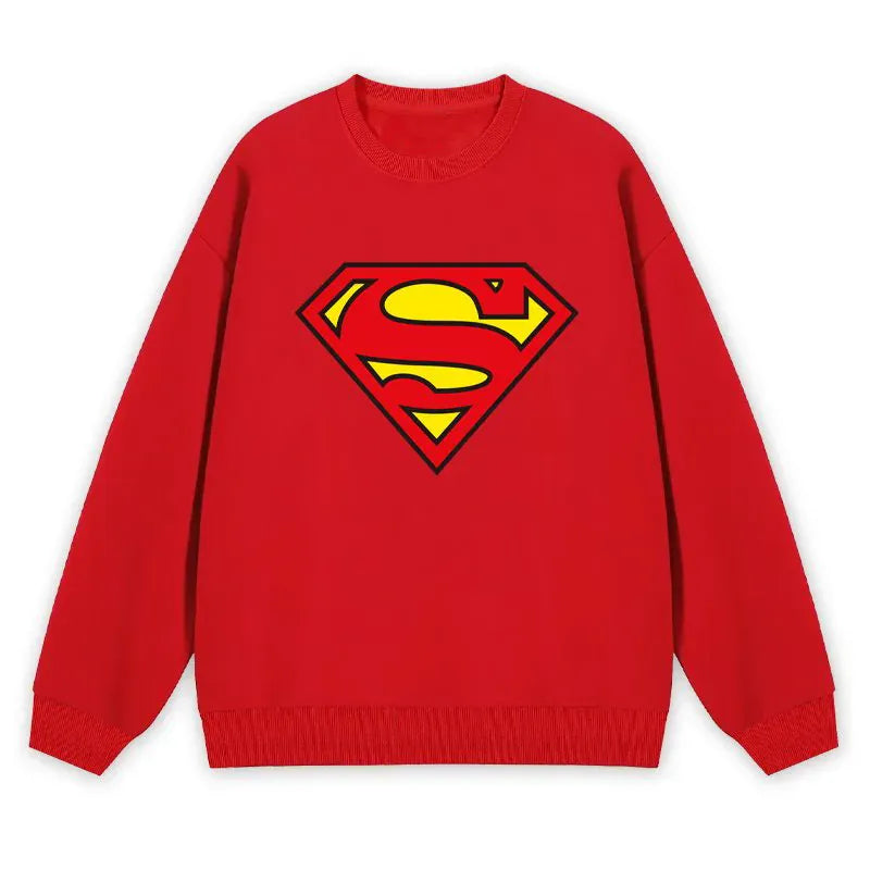 Rouge / 100 Sweat Superman Classique – Pull Logo Emblèmatique