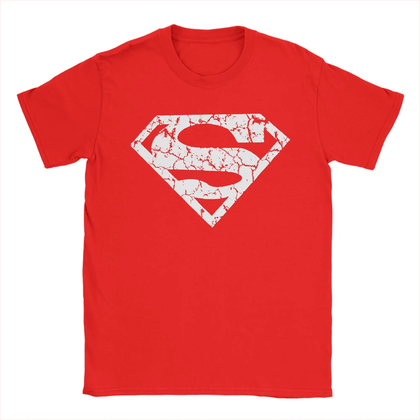 Rouge / 5XL T-Shirt Superman – Logo Craquelé Style Vintage