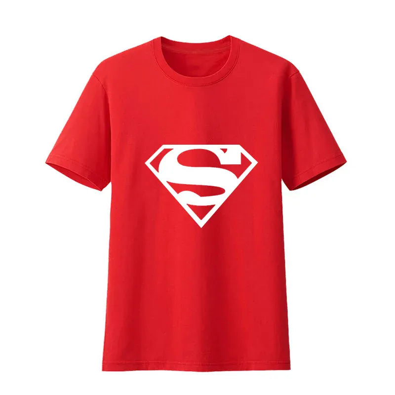 Rouge Logo blanc / L T-Shirt Superman – Logo Minimaliste Classique