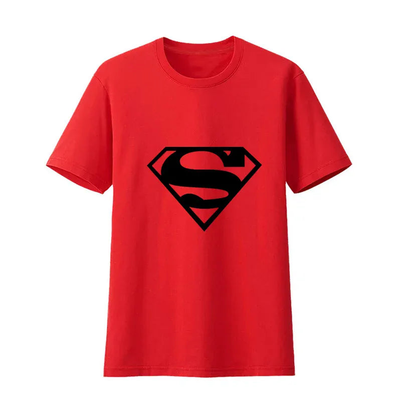 Rouge Logo noir / S T-Shirt Superman – Logo Minimaliste Classique