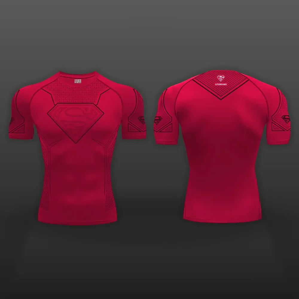 Rouge / M T-shirt compression Superman - Héros Kryptonien