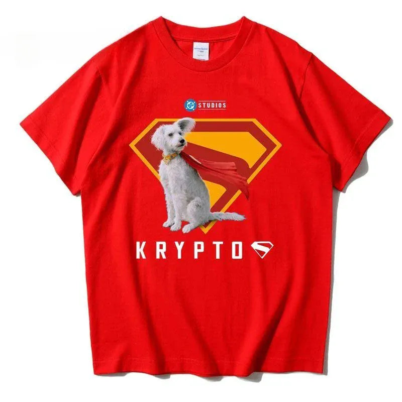 Rouge / S T-Shirt superman Krypto – Super-Chien Pose Héroïque DC Comics