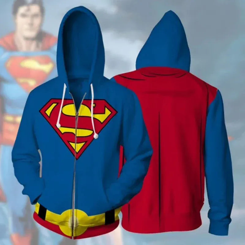 Sweat Zippé à Capuche Superman – Style Clark Kent