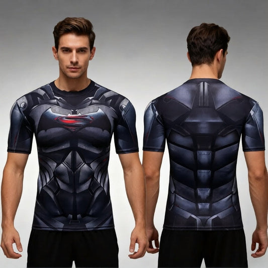 T-Shirt Compression Batman & Superman – Alliance Héros