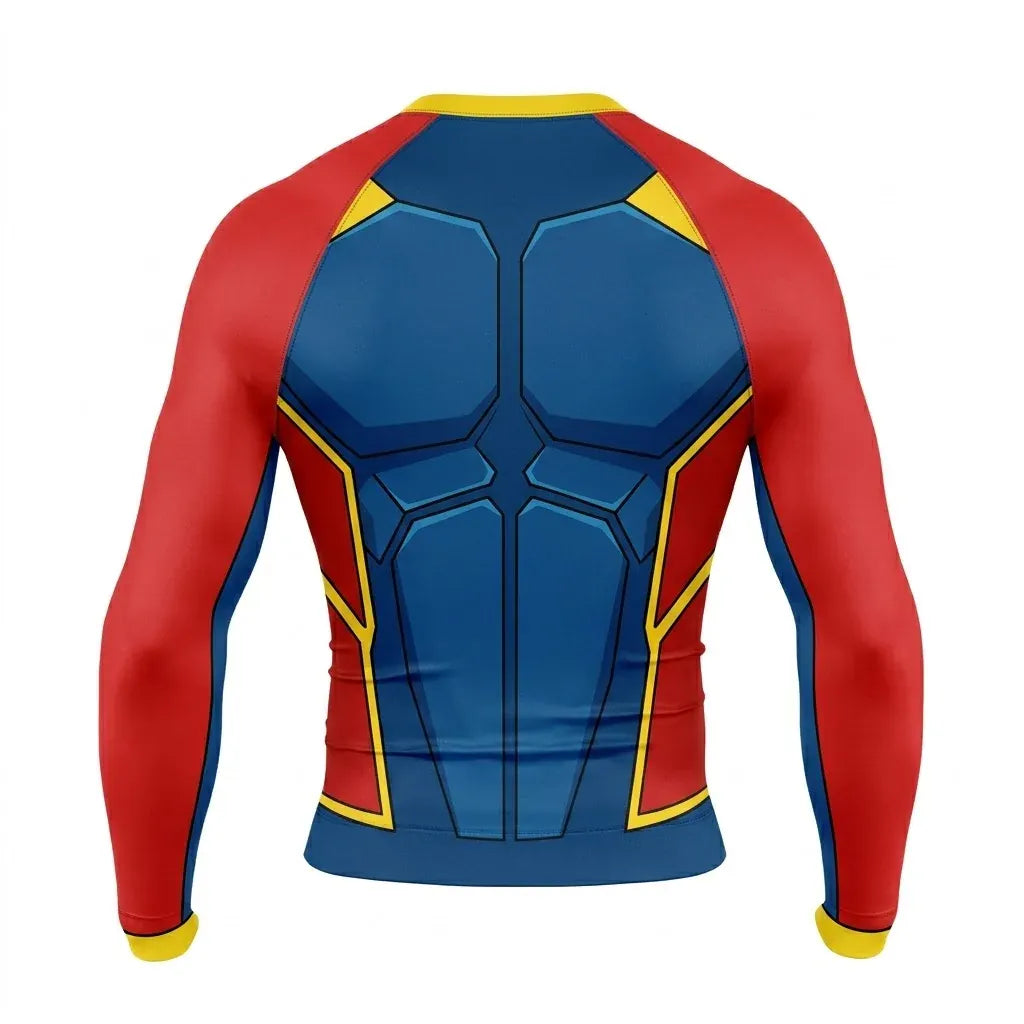 T-shirt Superman Compression - Rouge Bleu Aura