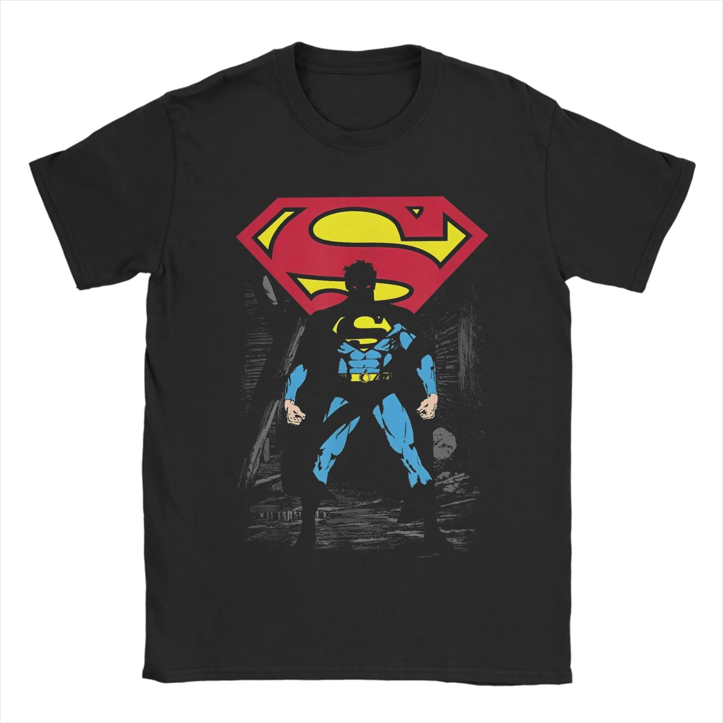 T-Shirt Superman - Flying Vintage Noir