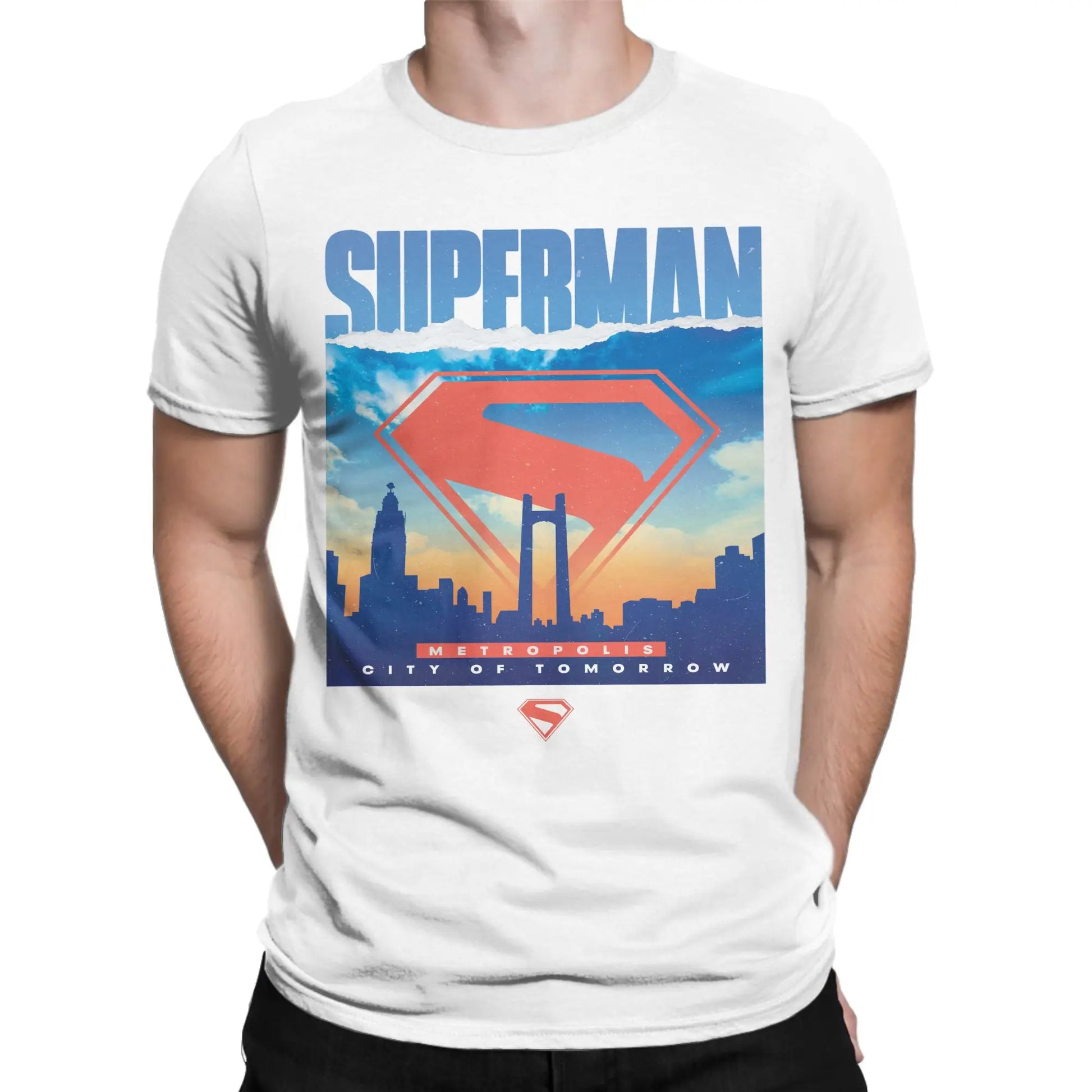 T-shirt Superman – Metropolis Skyline Vintage