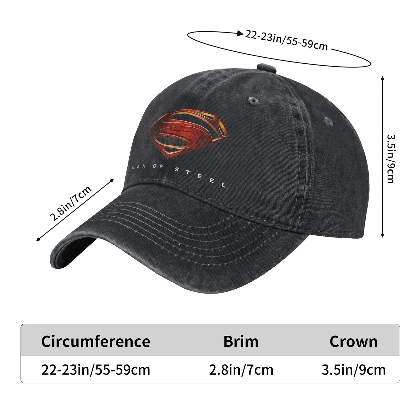 Taille unique Casquette Superman – Look Vintage Man of steel