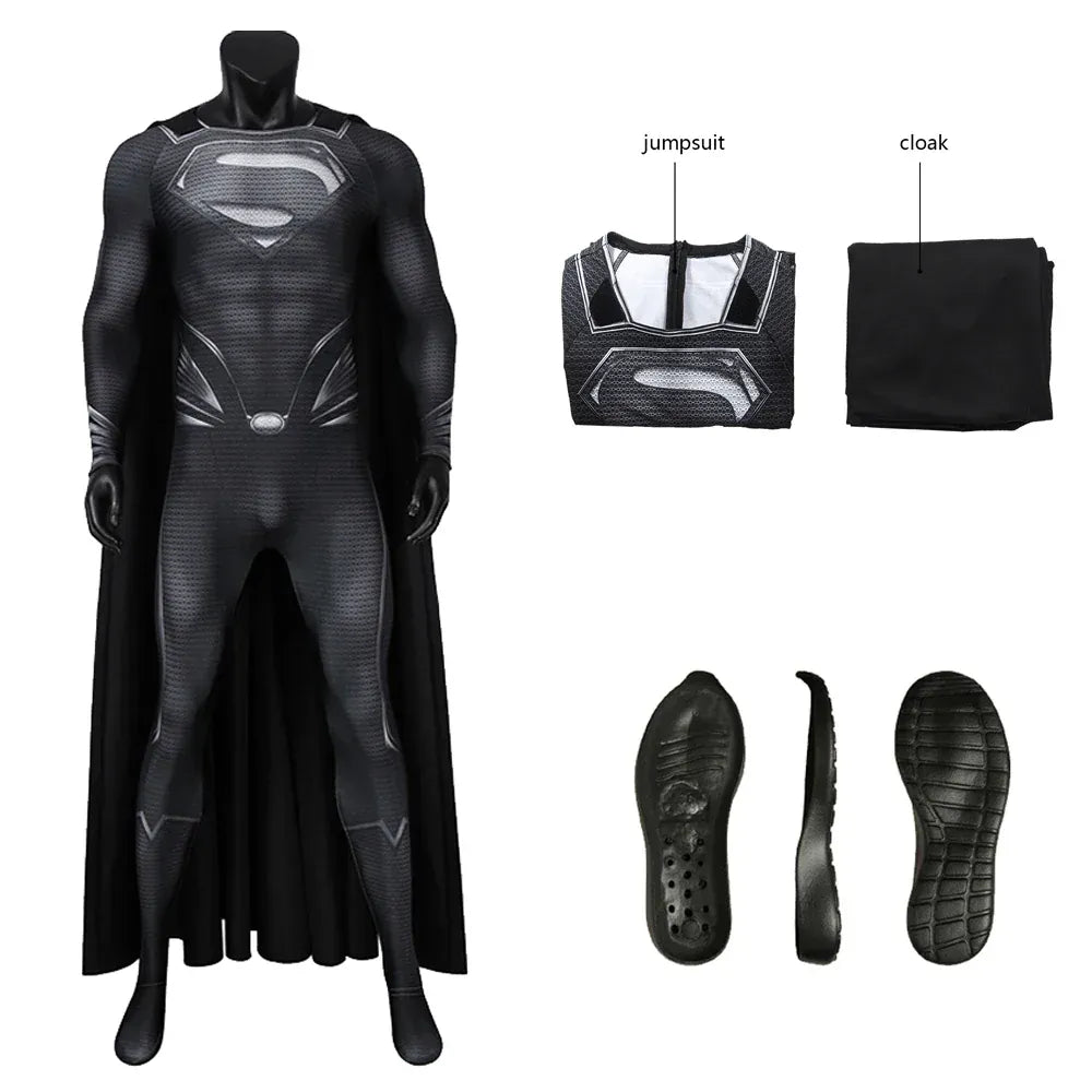 Tenue + cape + semelles / XS（old） Costume Superman Noir – Man of Steel Édition Sombre