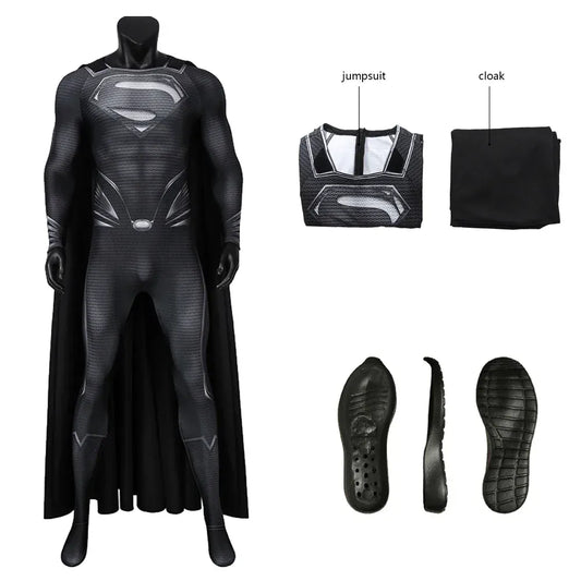 Tenue + cape + semelles / XS（old） Costume Superman Noir – Man of Steel Édition Sombre