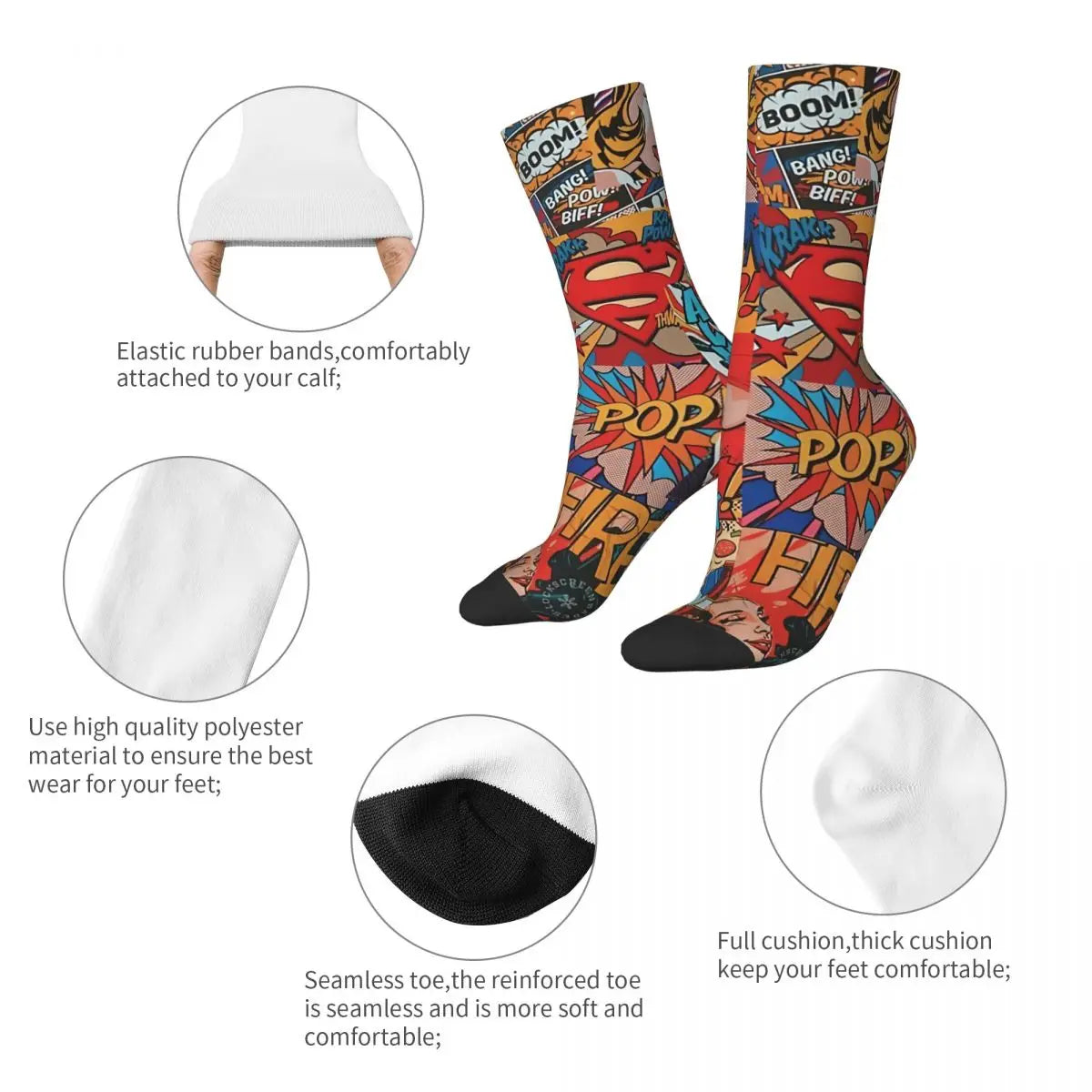 Unique Chaussette Superman – Comics Style Pop Art
